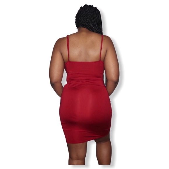 Fashion Nova Burgundy Ruched Dress - Picture 4 of 9